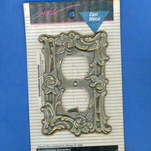 STYLE Cast Metal Outlet Cover New on Card